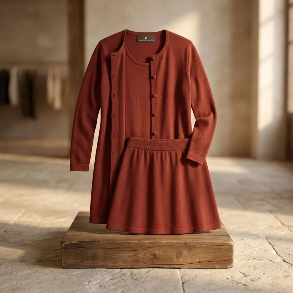 Peruvian Connection Burgundy / brick red 100% Pima Cotton three-piece | Sz M